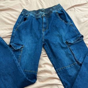 Fashion nova denim carpenter joggers sz 7